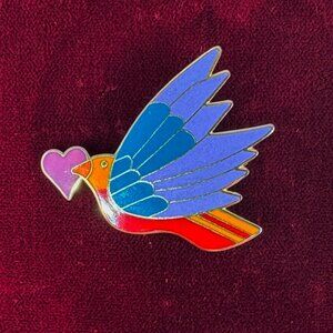 Vintage Rare LAUREL BURCH Celeste Birds Pendant and Brooch
